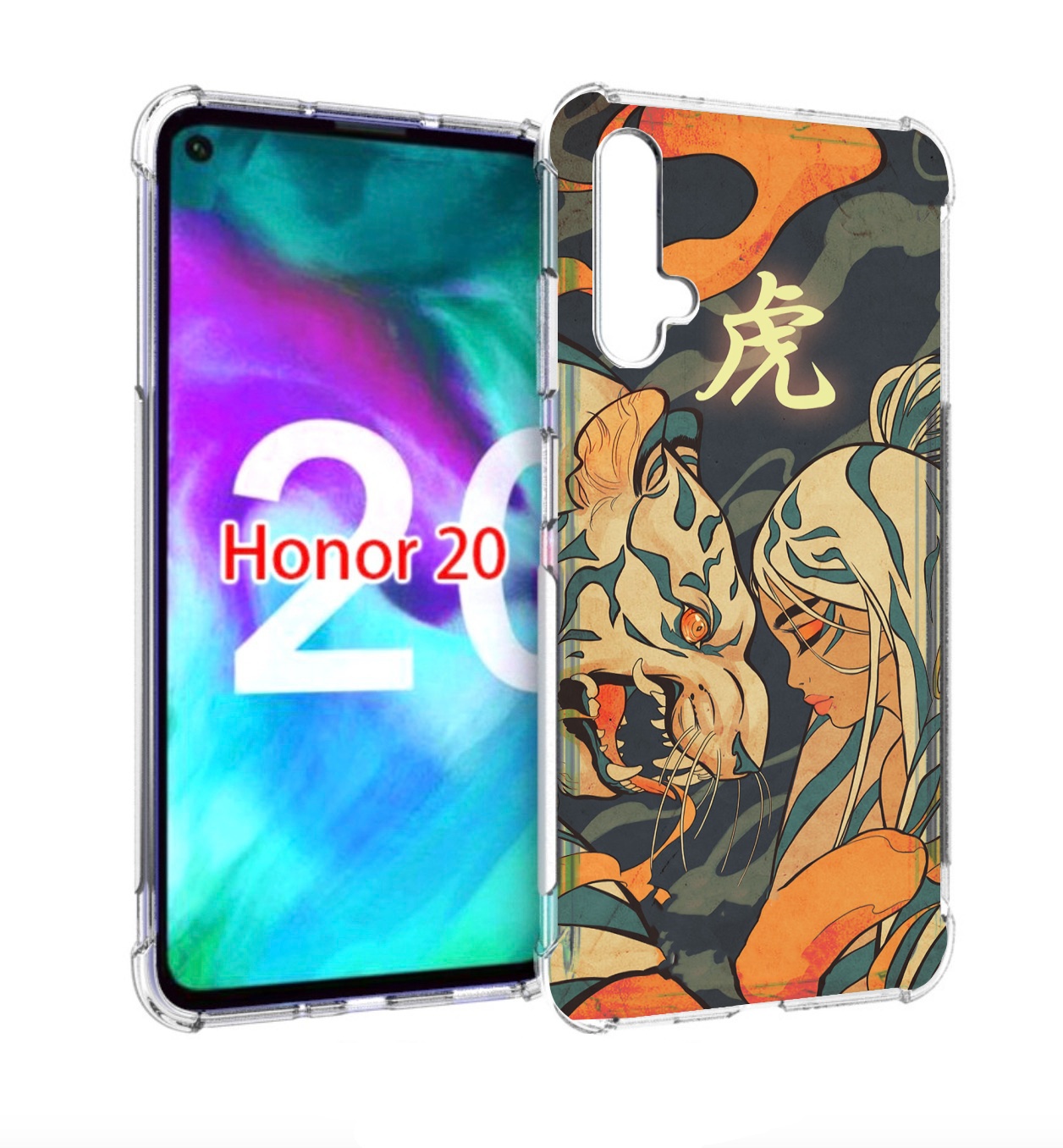 

Чехол бампер MyPads Тигр и девушка друзья для Honor 20 Honor, Прозрачный, Tocco