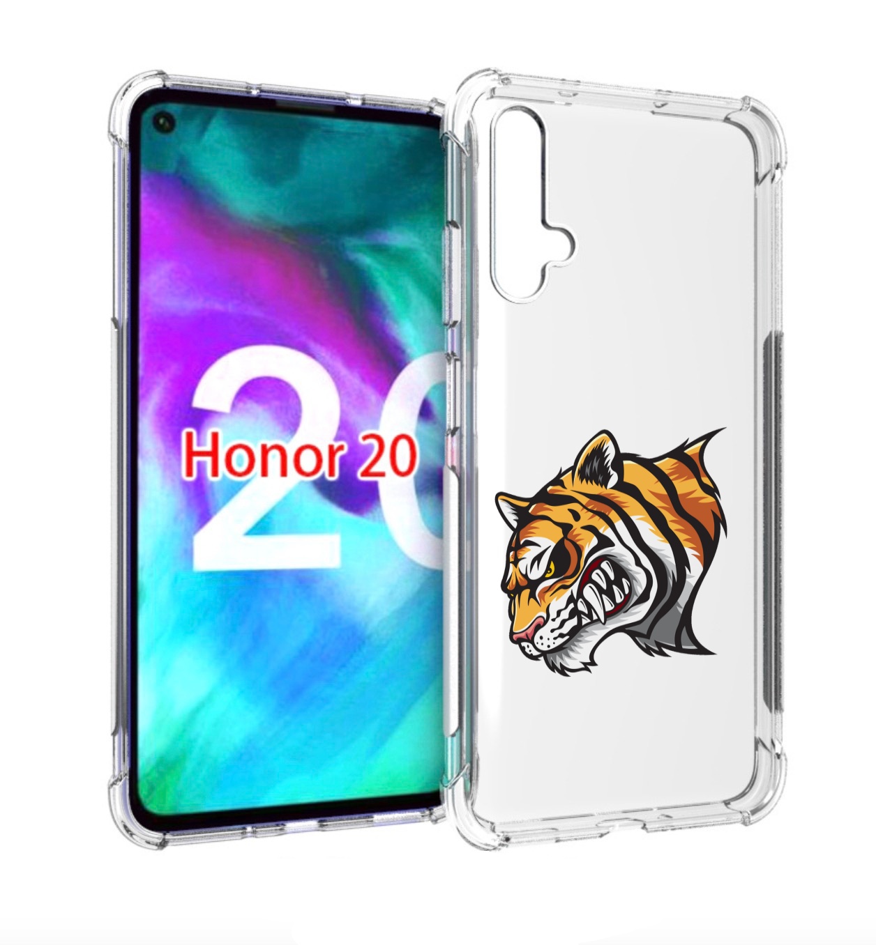 

Чехол бампер MyPads Тигр для Honor 20, Прозрачный, Tocco