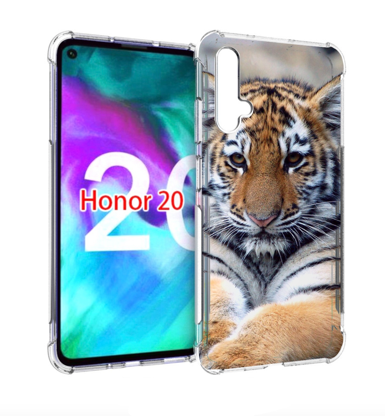 

Чехол бампер MyPads Тигренок для Honor 20, Прозрачный, Tocco