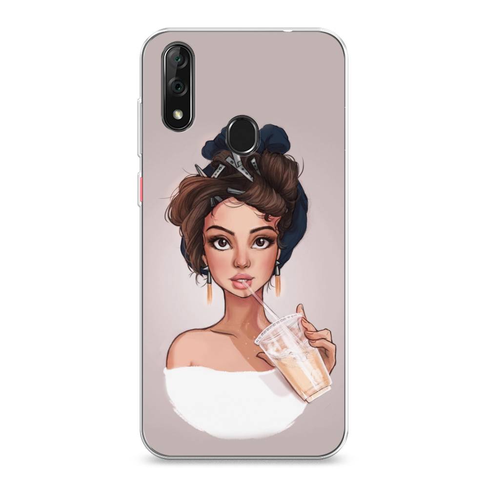 

Чехол на ZTE Blade V10 "Девушка с фраппе", Серый, 132750-6