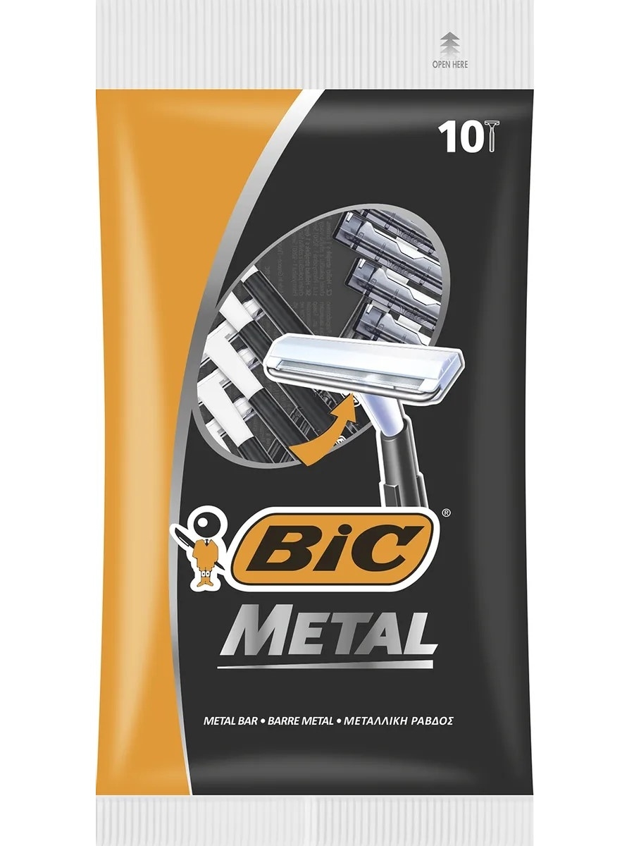 Станок для бритья BIC Metal с одним лезвием, 10 шт. станок для бритья bic metal 5 шт