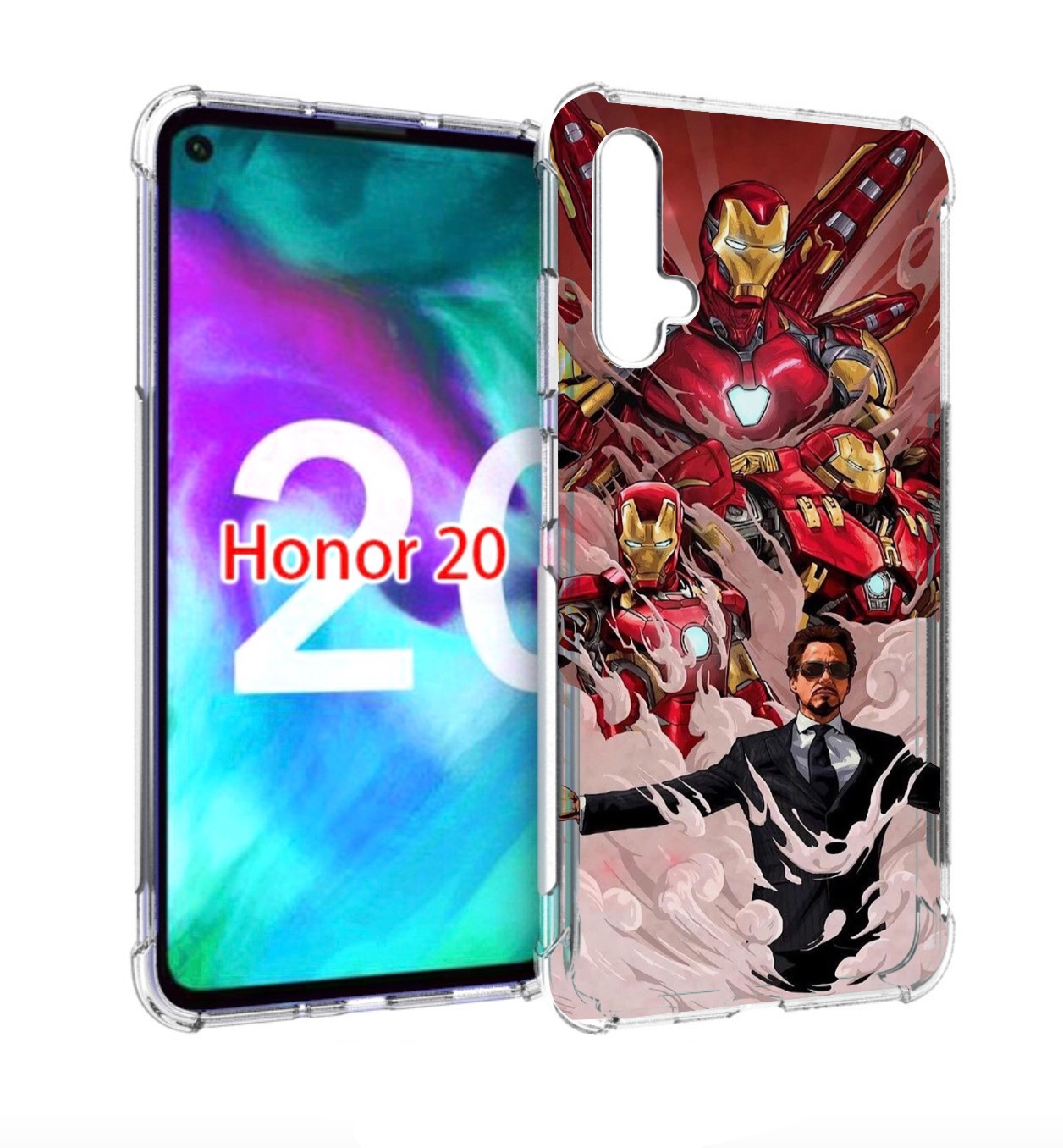

Чехол бампер MyPads Тони-Старк-и-костюмы для Honor 20 Honor, Прозрачный, Tocco