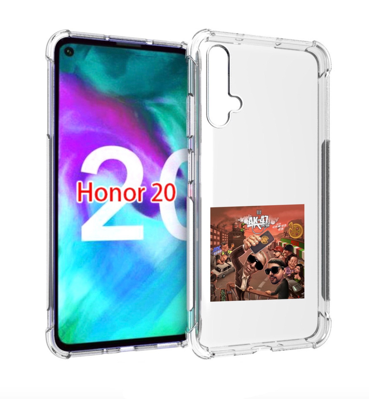 

Чехол бампер MyPads Третий АК-47 для Honor 20, Прозрачный, Tocco