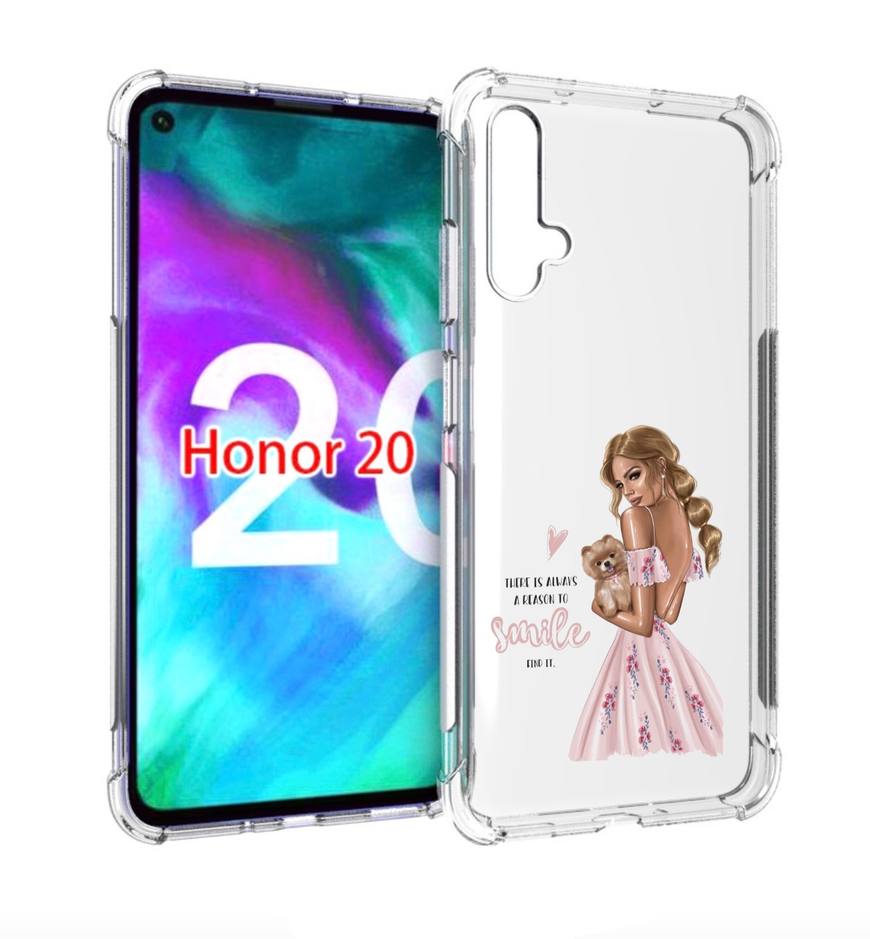 

Чехол бампер MyPads Улыбайся-чаще женский для Honor 20 Honor, Прозрачный, Tocco