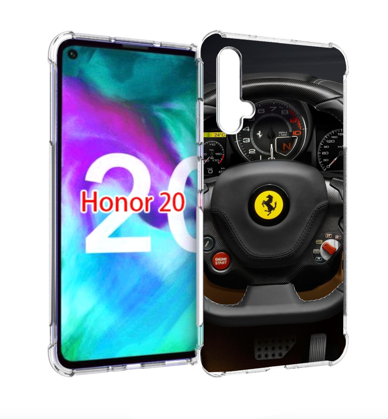 

Чехол бампер MyPads Ферарри для Honor 20, Прозрачный, Tocco