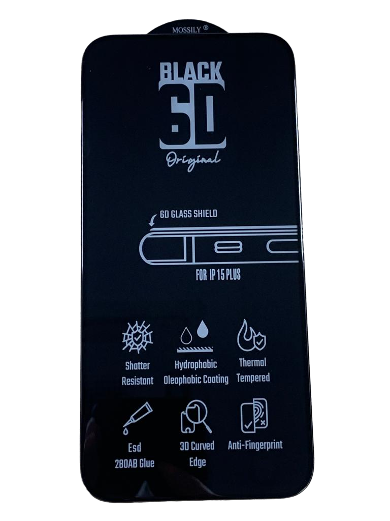

Защитное стекло MOSSILY для iPhone 15 Plus (повышенной прочности) 6D черное
