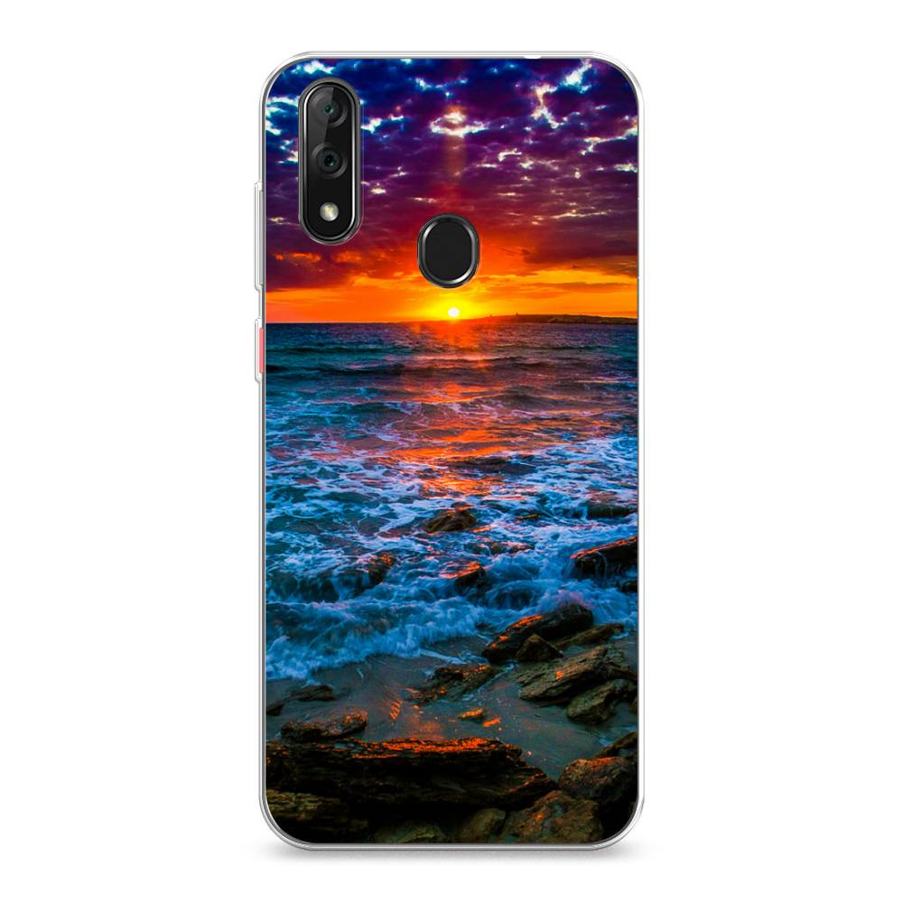 

Чехол на ZTE Blade V10 "Закат 1", Оранжевый;синий, 132750-2