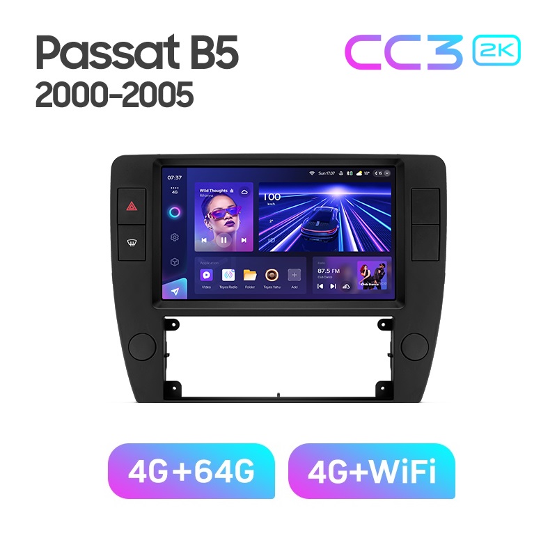 Магнитола TEYES VOLKSWAGEN PASSAT B5 2000-2005 г CC3 2K 464ГБ 3789000₽
