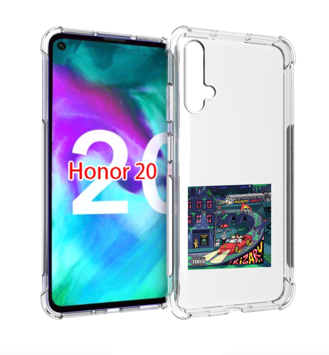 

Чехол бампер MyPads Яд (альбом Kizaru) для Honor 20, Прозрачный, Tocco