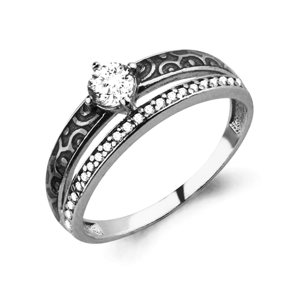 

Кольцо из серебра с фианитом/эмалью р. Aquamarine 68173А, 68173А_925_р