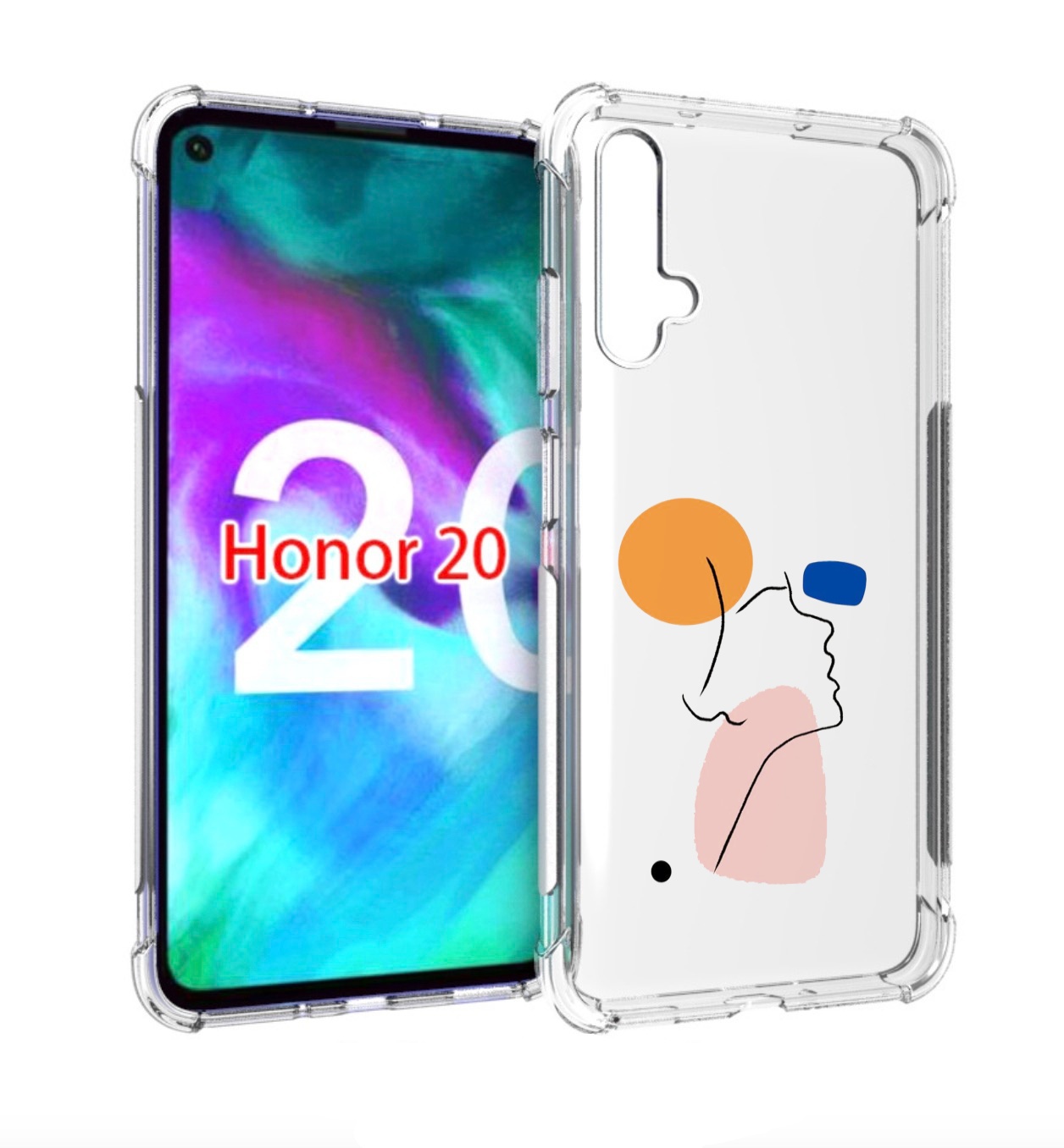 

Чехол бампер MyPads абстракция девушки женский для Honor, Прозрачный, Tocco