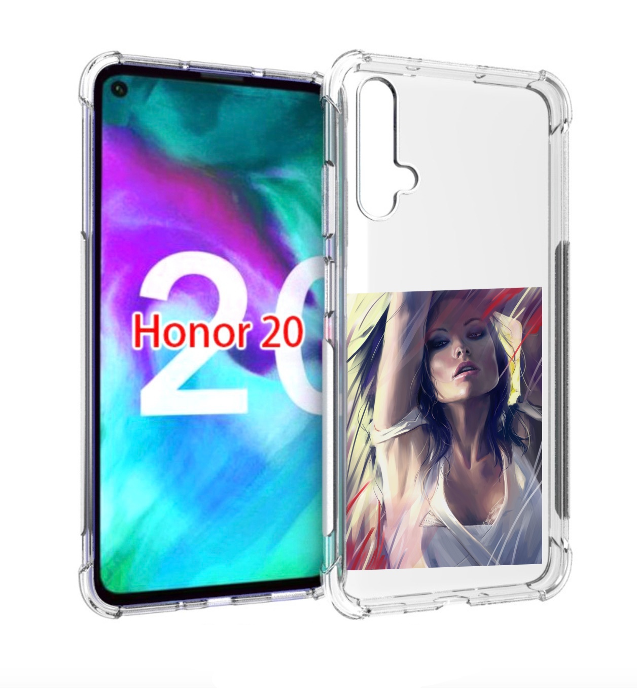 

Чехол бампер MyPads акварельная-девушка женской для Honor, Прозрачный, Tocco