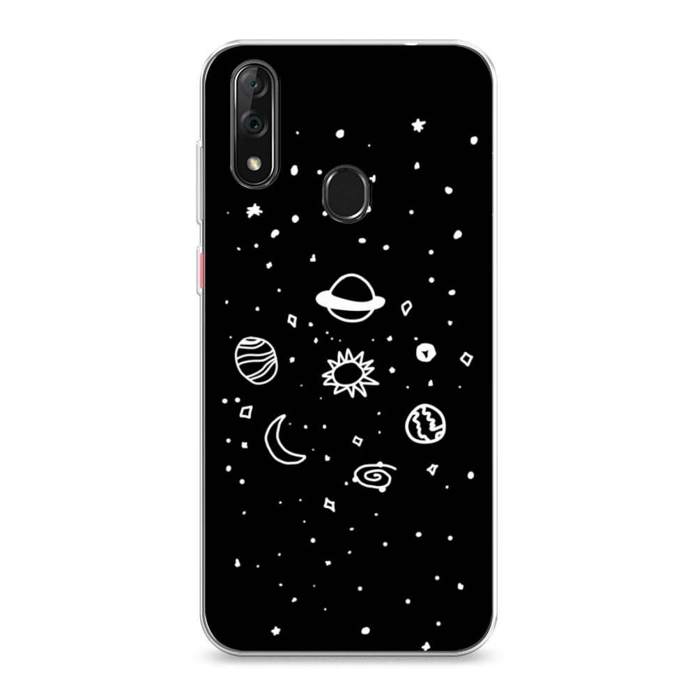 

Чехол на ZTE Blade V10 "Дудл солнечной системы", Бежевый;серый, 132750-2