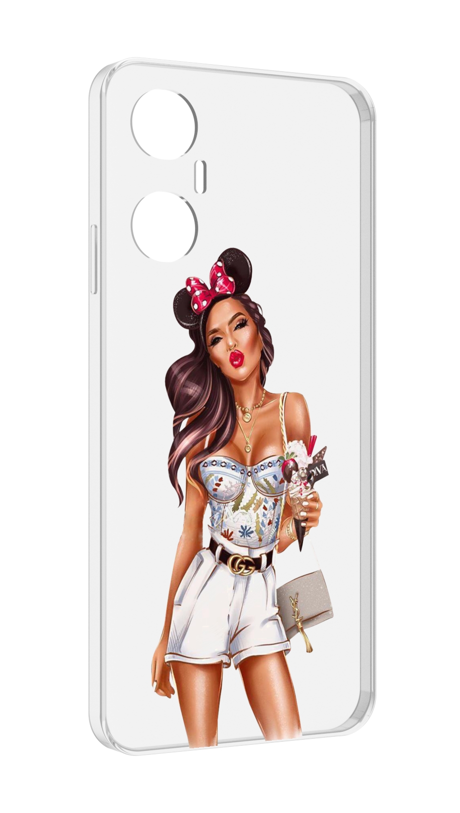 

Чехол MyPads Девушка-микки для Infinix Hot 20 5G, Прозрачный, Tocco