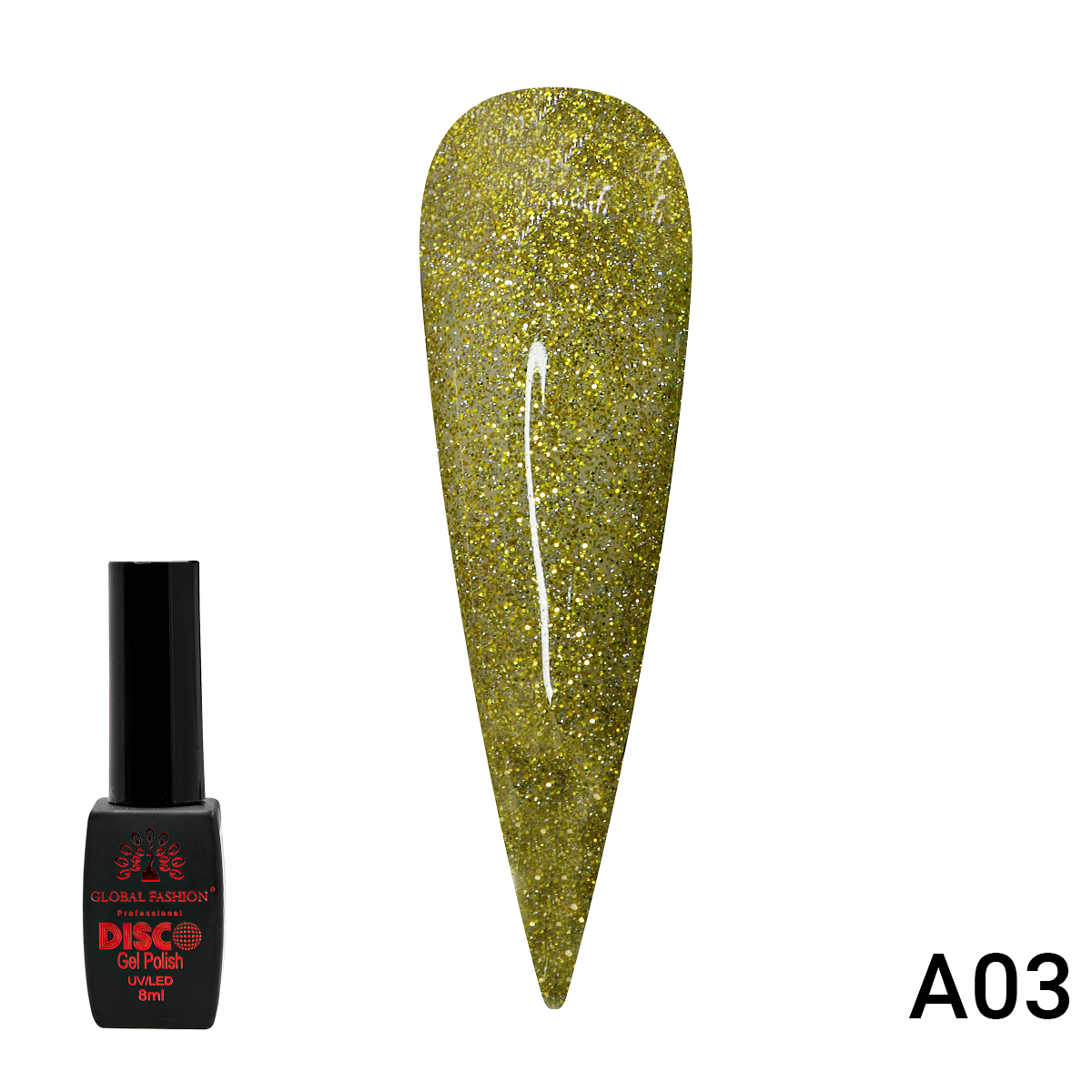 

Гель-лак Disco Gel Polish Global Fashion светоотражающий 8 мл A03