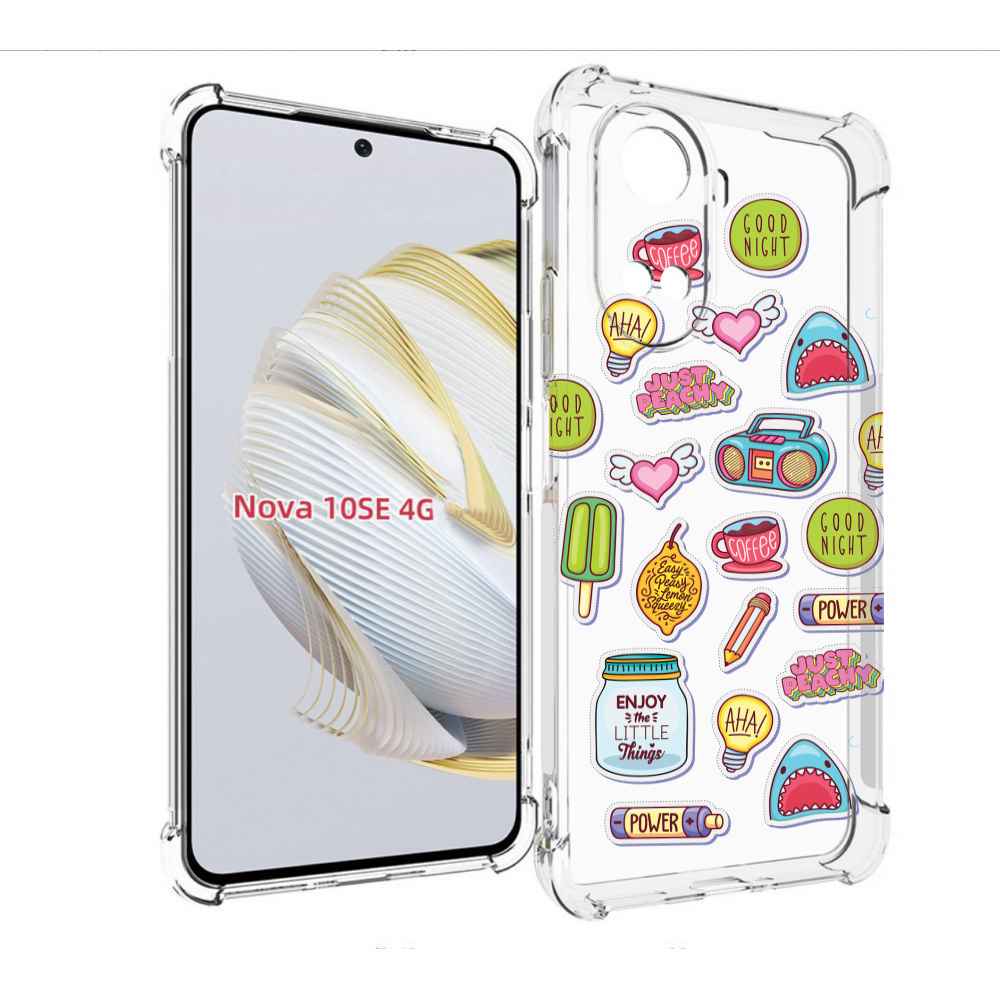 

Чехол MyPads стикер-пак для Huawei Nova 10 SE, Прозрачный, Tocco
