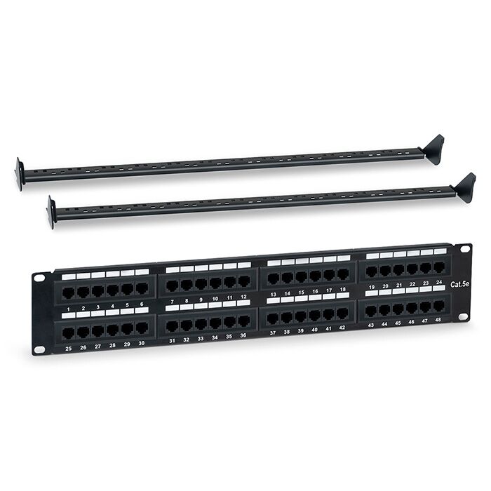 

Патч-панель WRline WR-PL-48-C5E-D 19" 2U 48xRJ45 кат.5e, Черный