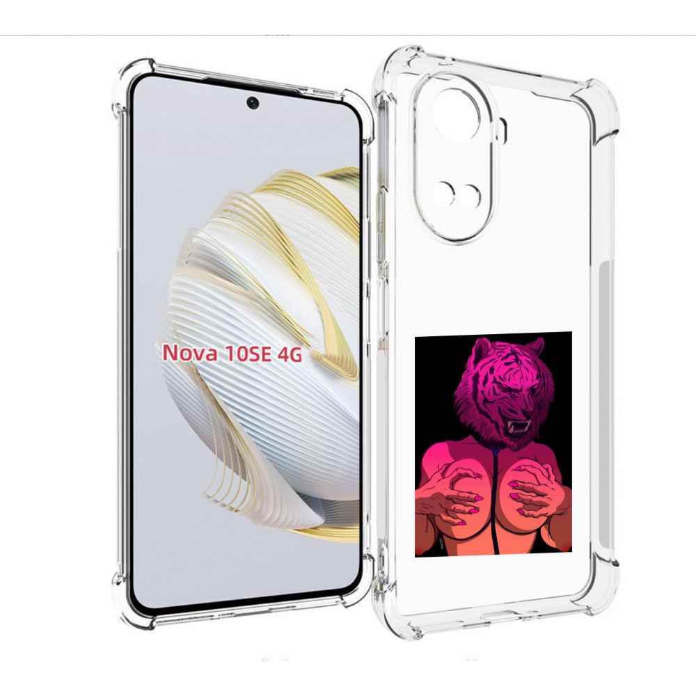 

Чехол MyPads тигр с секретом женский для Huawei Nova 10 SE, Прозрачный, Tocco