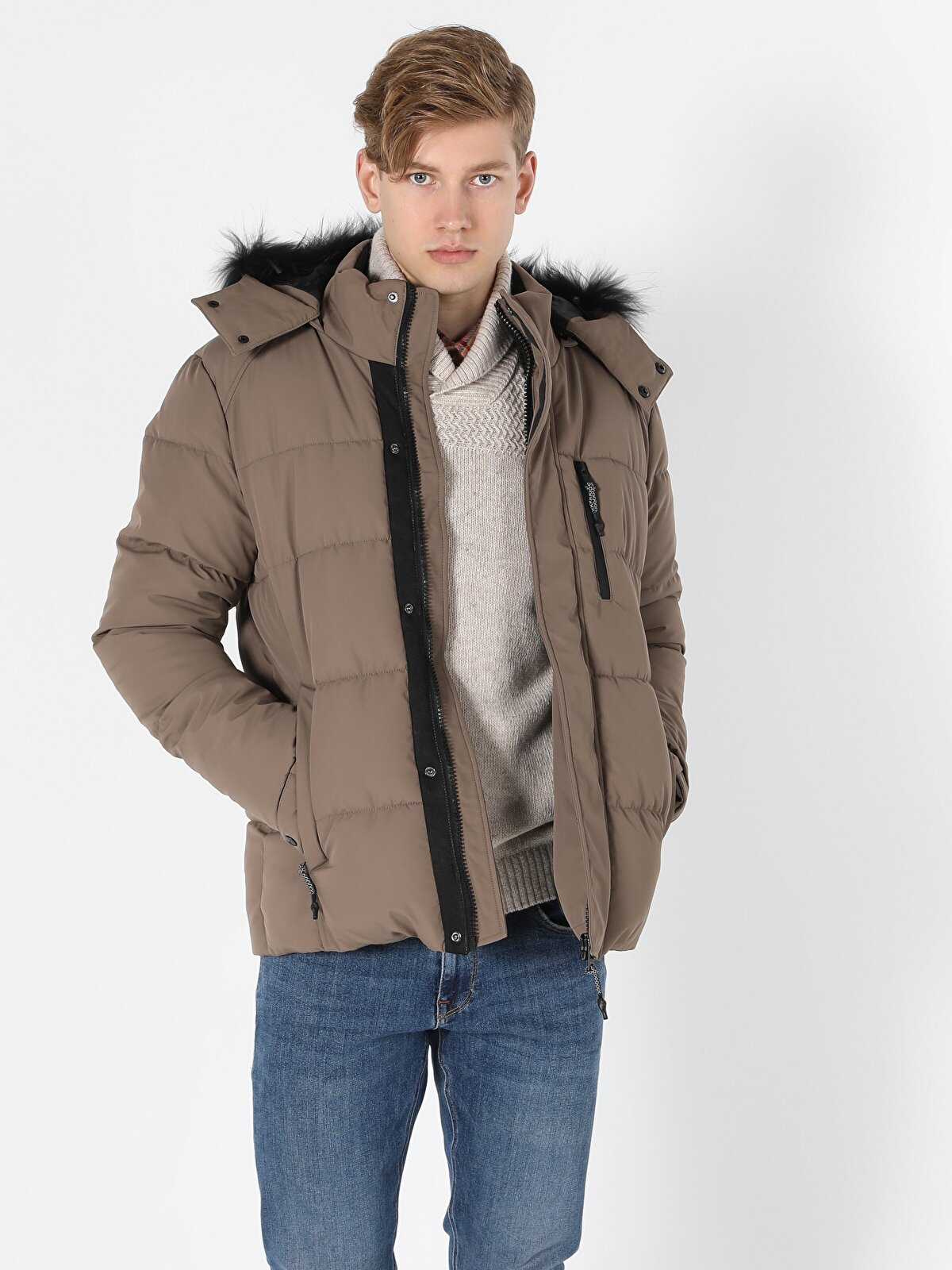 Куртка мужская Colins CL1055714_Q1.V2 бежевая XL