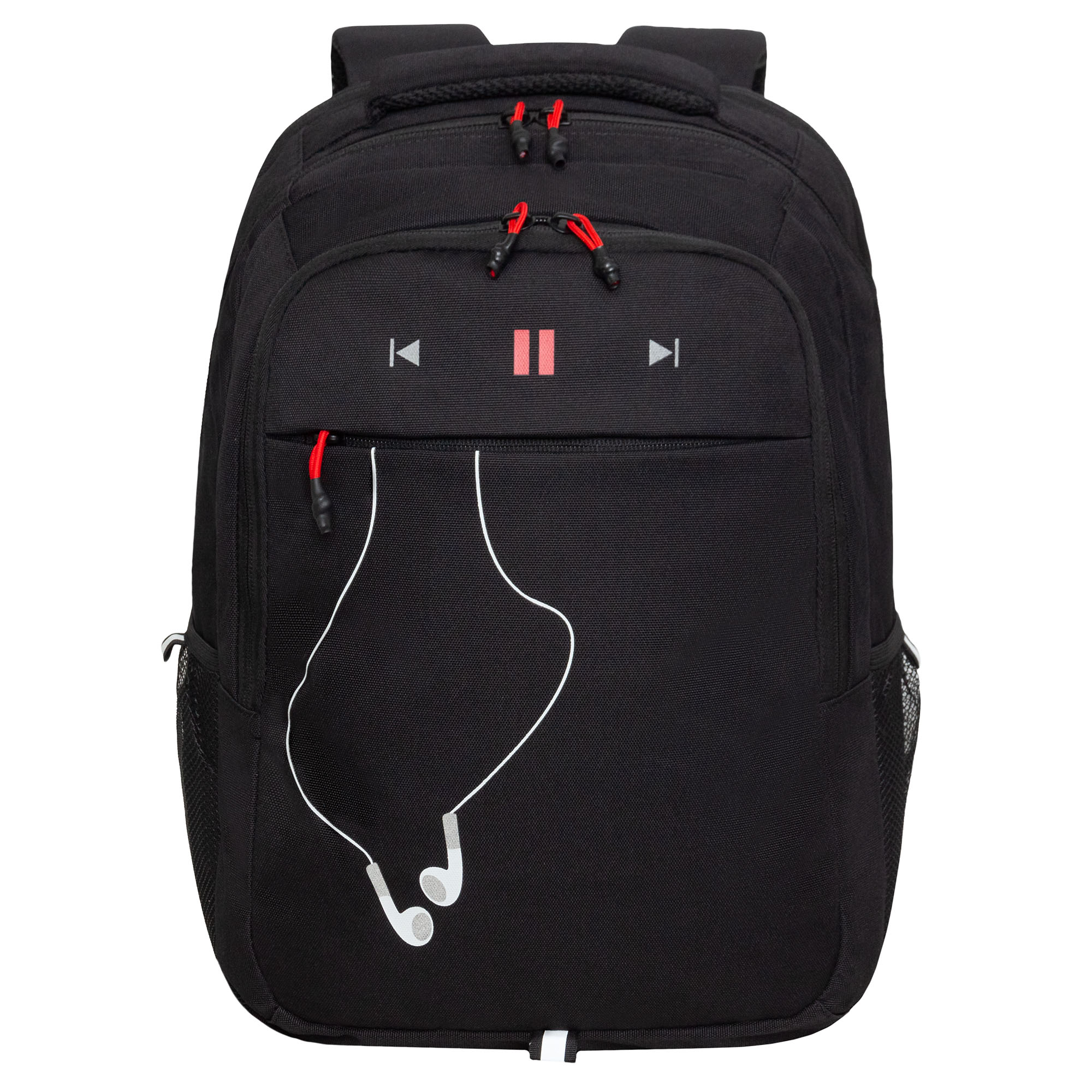 Рюкзак молодежный Grizzly с карманом для ноутбука 15, RU-432-4/2, черный, красный рюкзак для ноутбука 14 1 samsonite grey kj2 08002