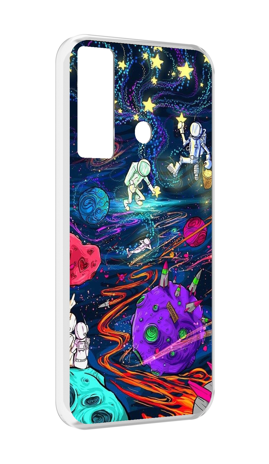 

Чехол MyPads красочный космос для Tecno Camon 17, Прозрачный, Tocco