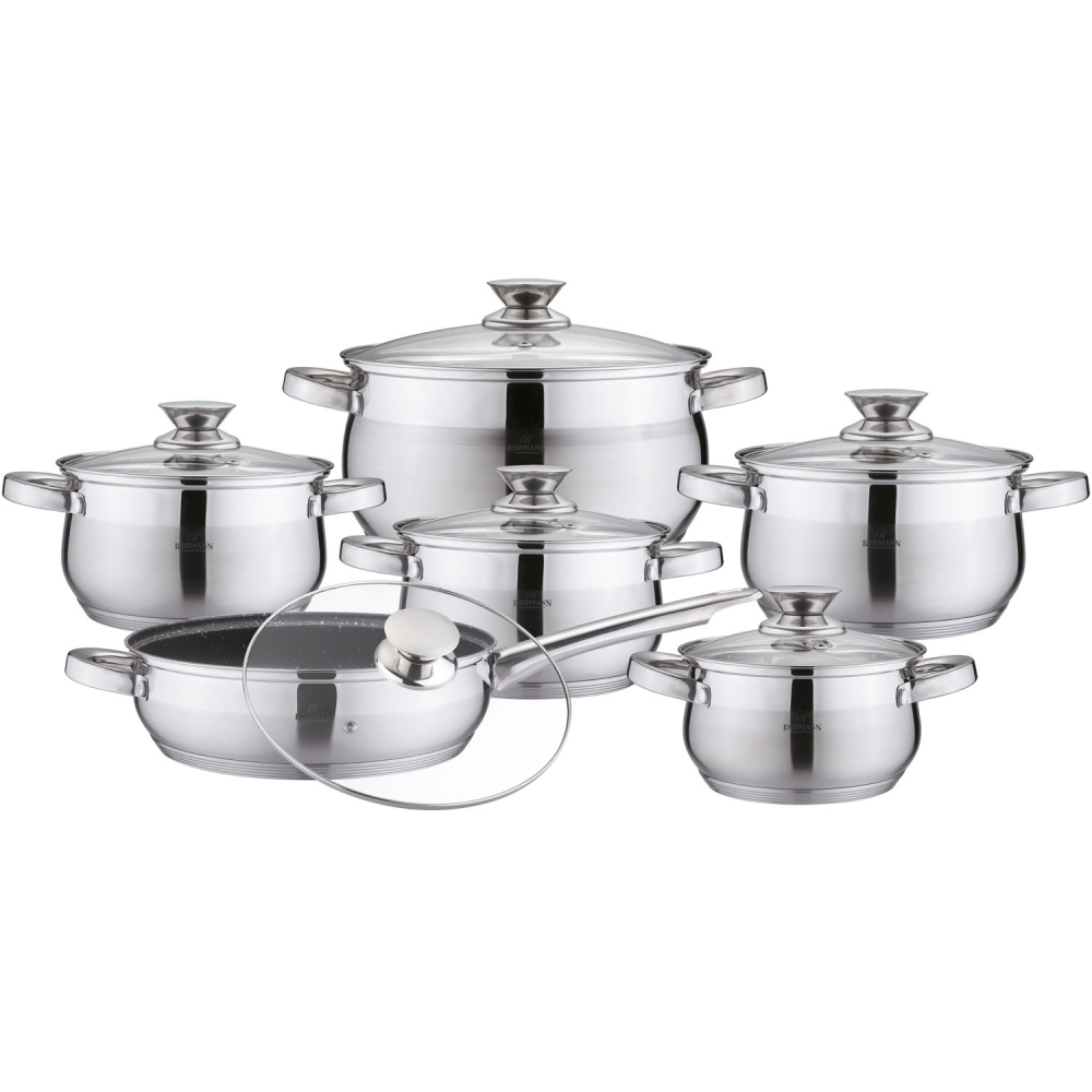 

Посуда Bohmann BH - 0522 12 предметов, Серебристый