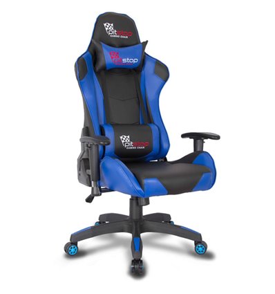 Игровое кресло College CLG-801LXH Blue Кожа черная/Кожа PU синяя 340x870x655