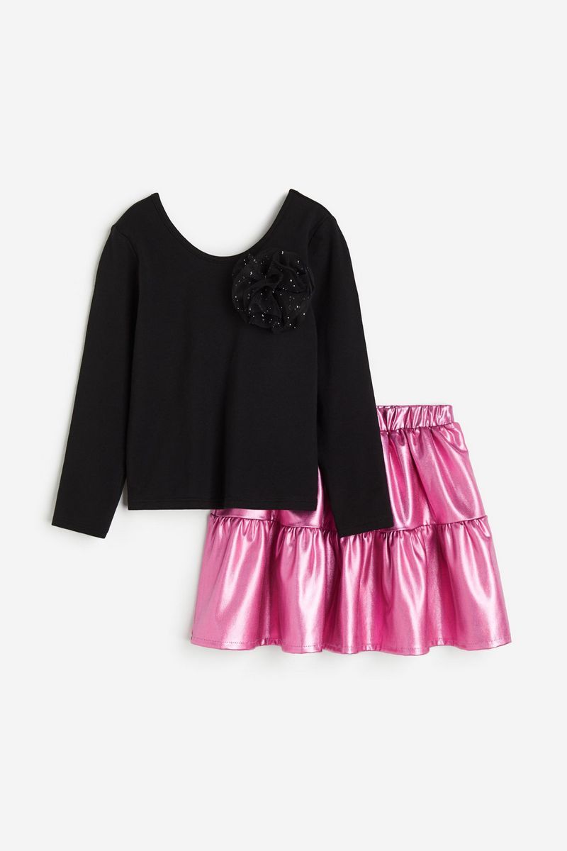 

Костюм повседневный детский H&M 1212542, черный; розовый, 98, 1212542