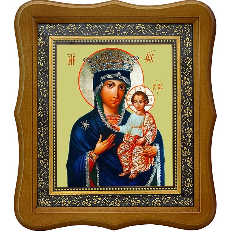 

Милосердная Юровичская икона Божьей Матери на холсте.