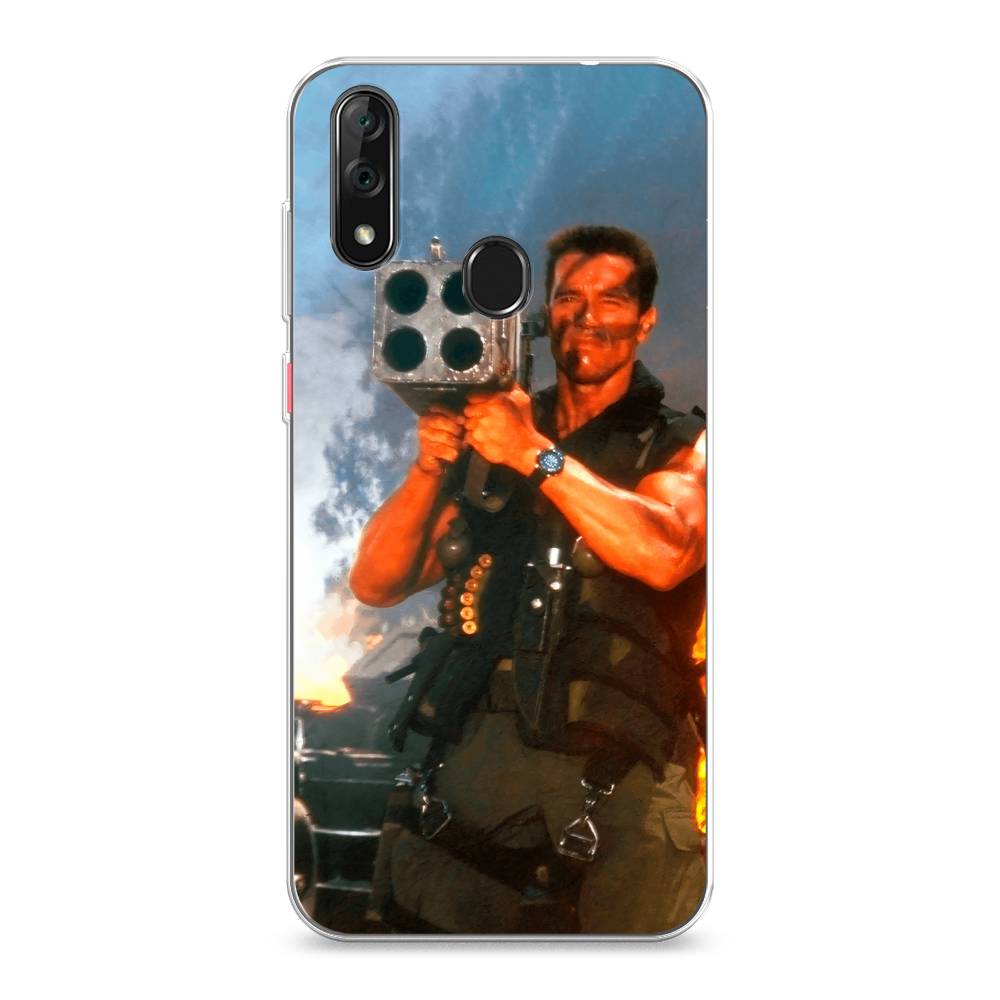 

Чехол на ZTE Blade V10 "Арнольд Шварцнеггер с базукой", Голубой;коричневый, 132750-6