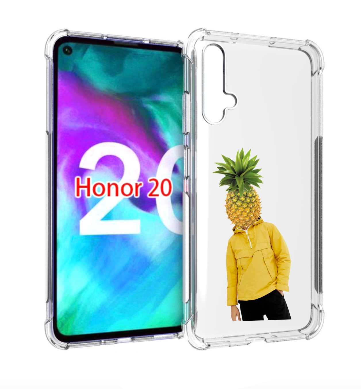 

Чехол бампер MyPads ананасовая-голова для Honor 20, Прозрачный, Tocco