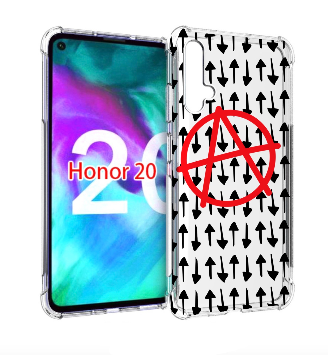 

Чехол бампер MyPads анархия-панк для Honor 20, Прозрачный, Tocco
