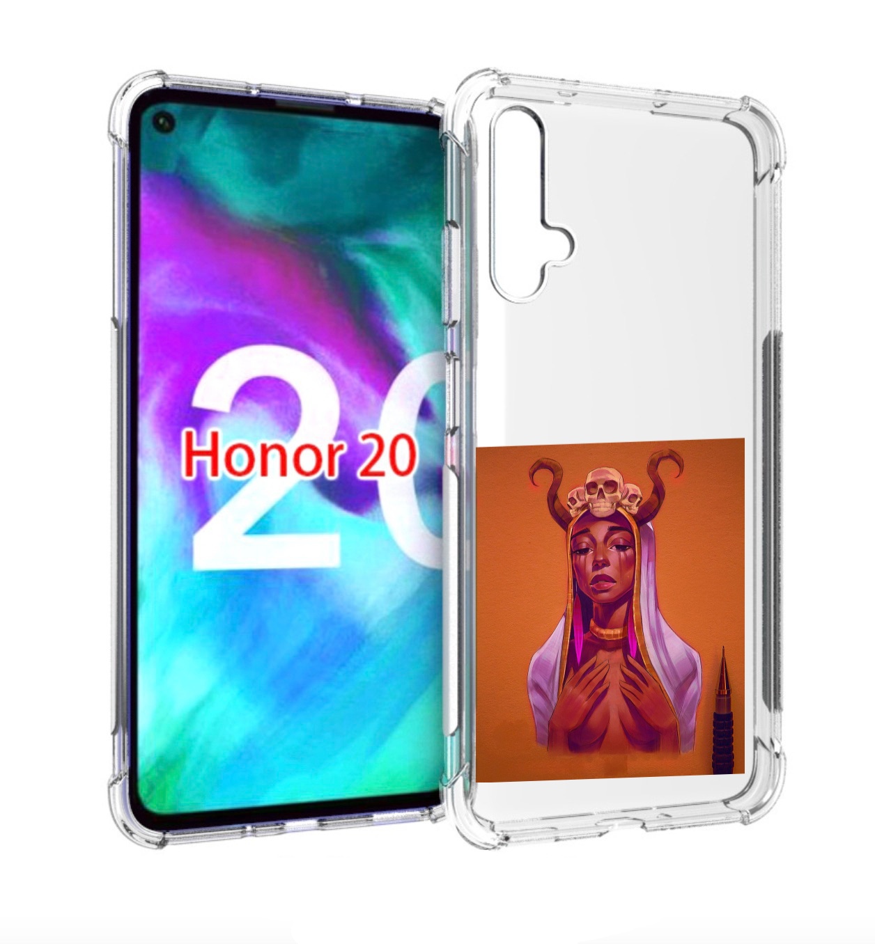 

Чехол бампер MyPads античная-девушка для Honor 20, Прозрачный, Tocco