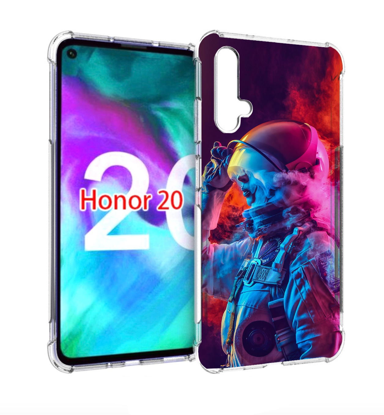 

Чехол бампер MyPads астронавт в дыму для Honor 20, Прозрачный, Tocco