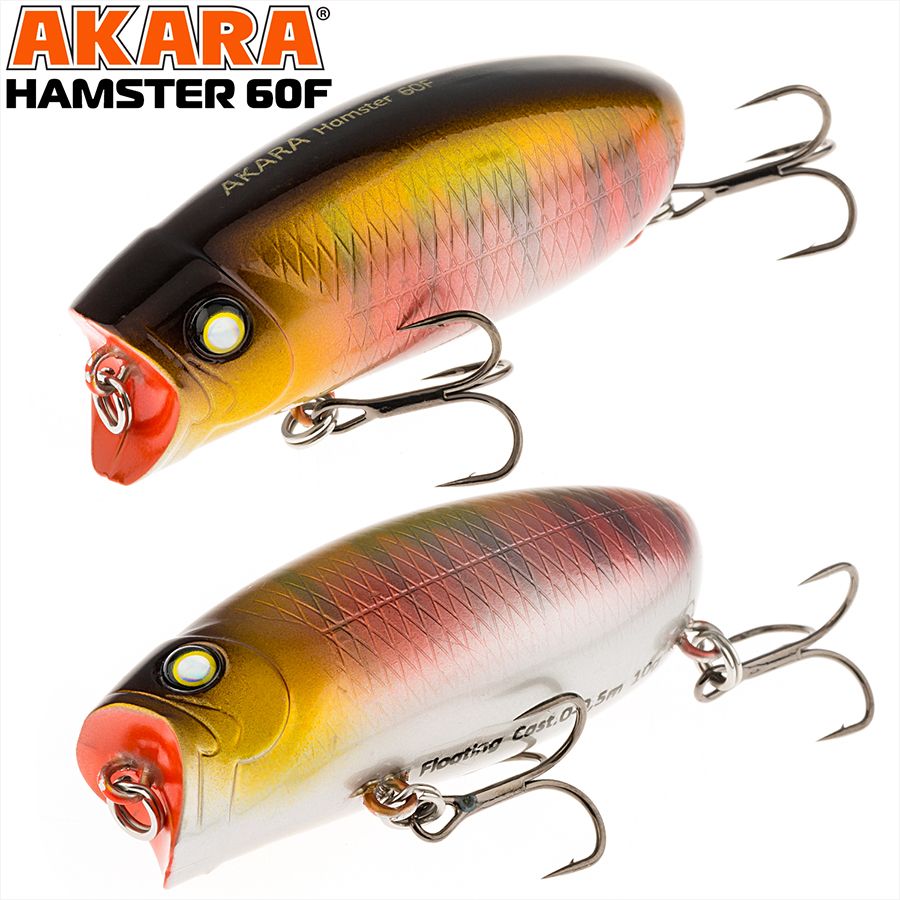 

Воблер Akara Hamster 60F 60 мм 10 гр A210, Разноцветный, Hamster