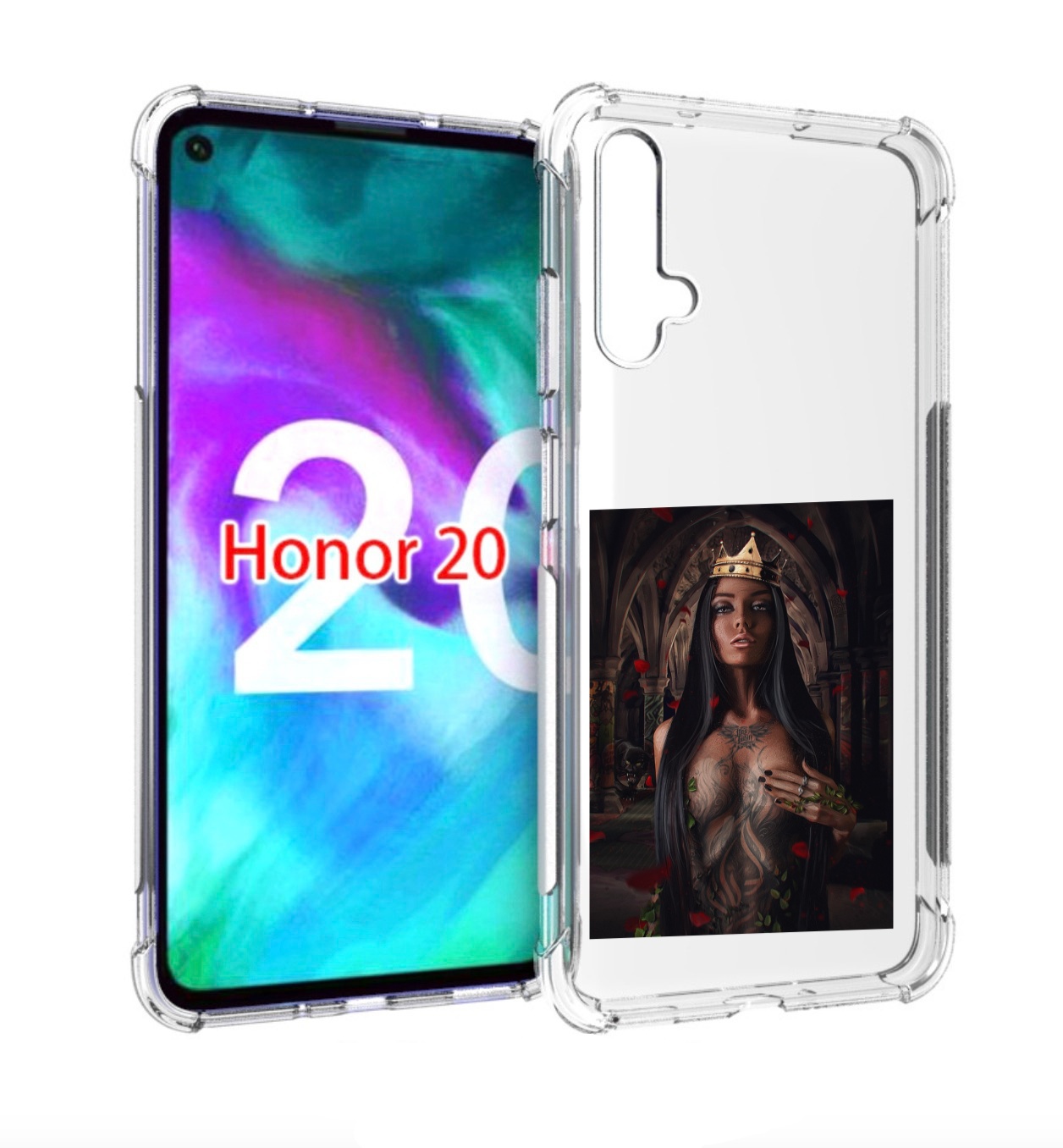 

Чехол бампер MyPads багровый-пик для Honor 20, Прозрачный, Tocco