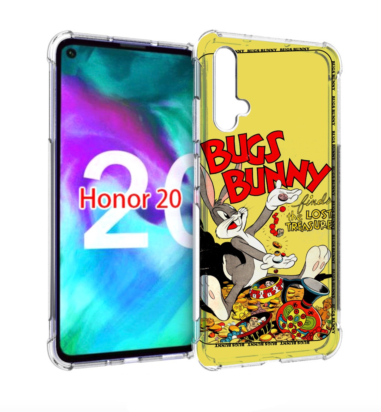 

Чехол бампер MyPads бакс-банни-и-еда для Honor 20, Прозрачный, Tocco