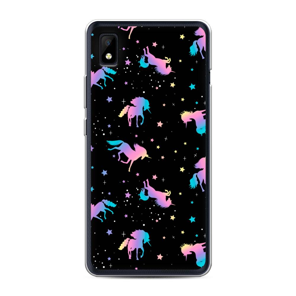 

Чехол на ZTE Blade L210 "Единороги градиент", Черный;розовый;голубой, 134150-1
