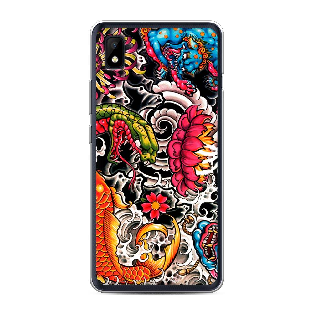 

Чехол на ZTE Blade L210 "Японское искусство", Красный;оранжевый;голубой, 134150-4