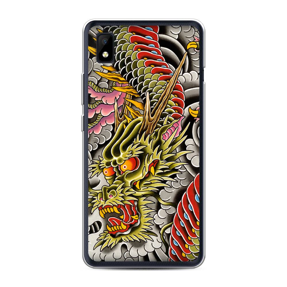 

Чехол на ZTE Blade L210 "Японский дракон", Желтый;розовый;красный, 134150-4