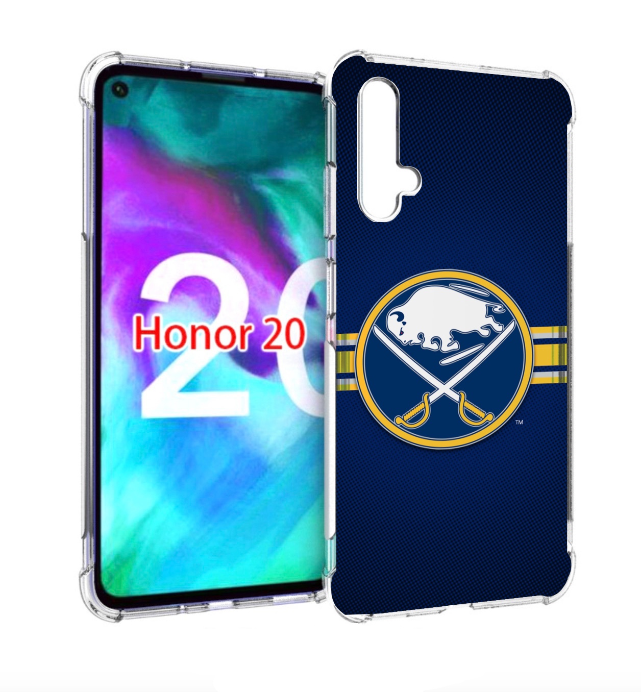 

Чехол бампер MyPads баффало сеибрс для Honor 20, Прозрачный, Tocco