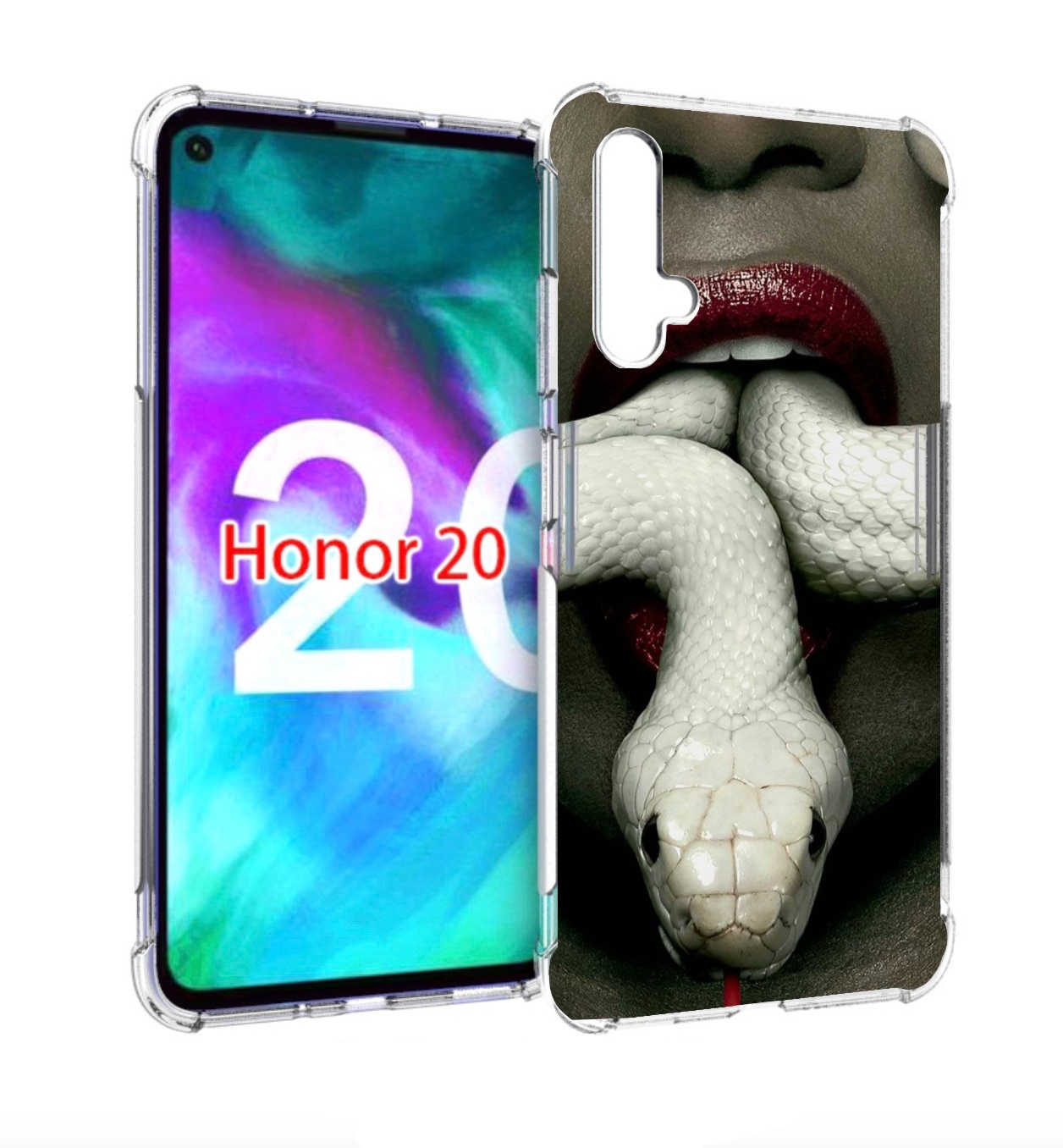 

Чехол бампер MyPads белая-змея для Honor 20, Прозрачный, Tocco