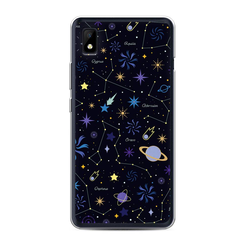 

Чехол на ZTE Blade L210 "Цветной космос", Желтый, 134150-2