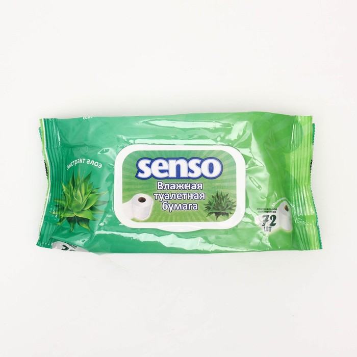 

Влажная туалетная бумага "Senso" с экстрактом алое, Белый