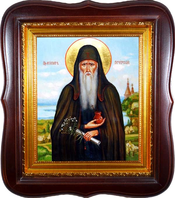 

Агапит Печерский Святой преподобный. Икона на холсте.