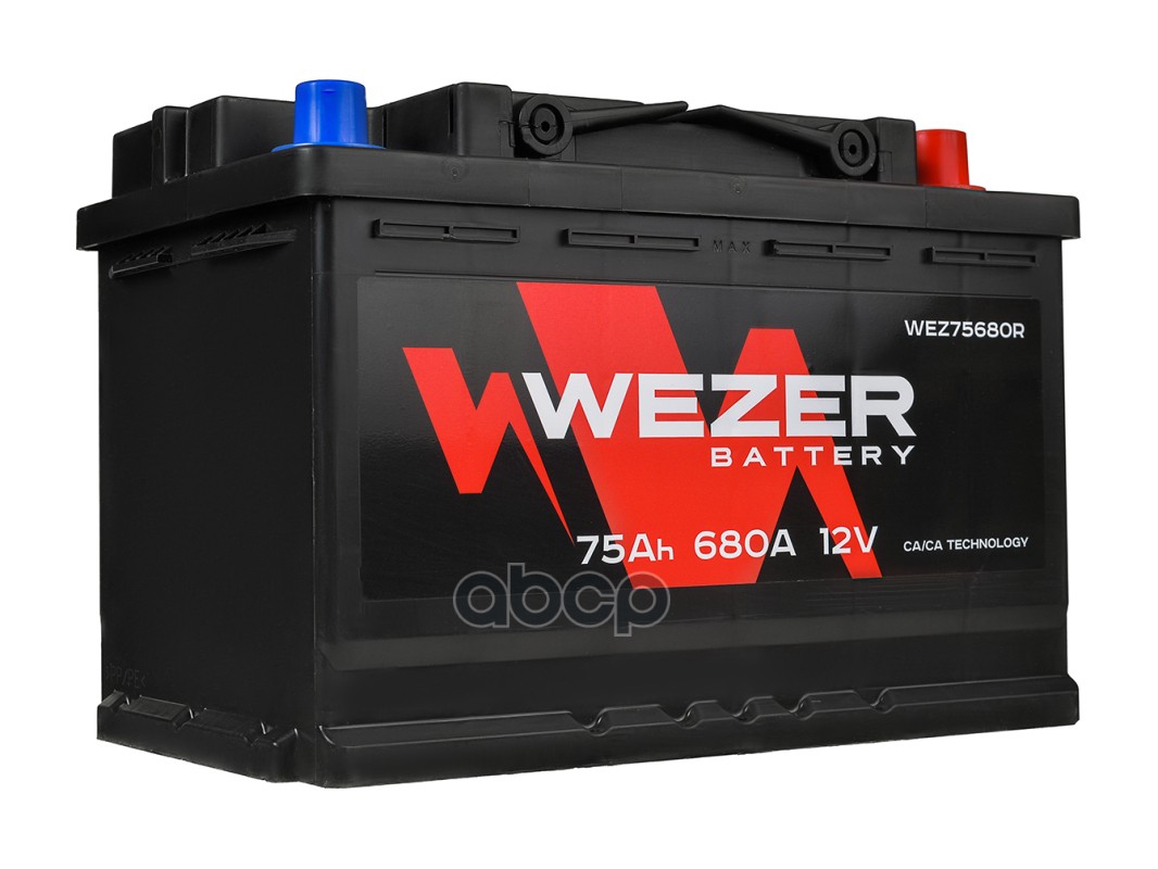 Wez75680r аккумуляторная Батарея 75ah 680a +Справа 278/175/190 WEZER  WEZ75680R