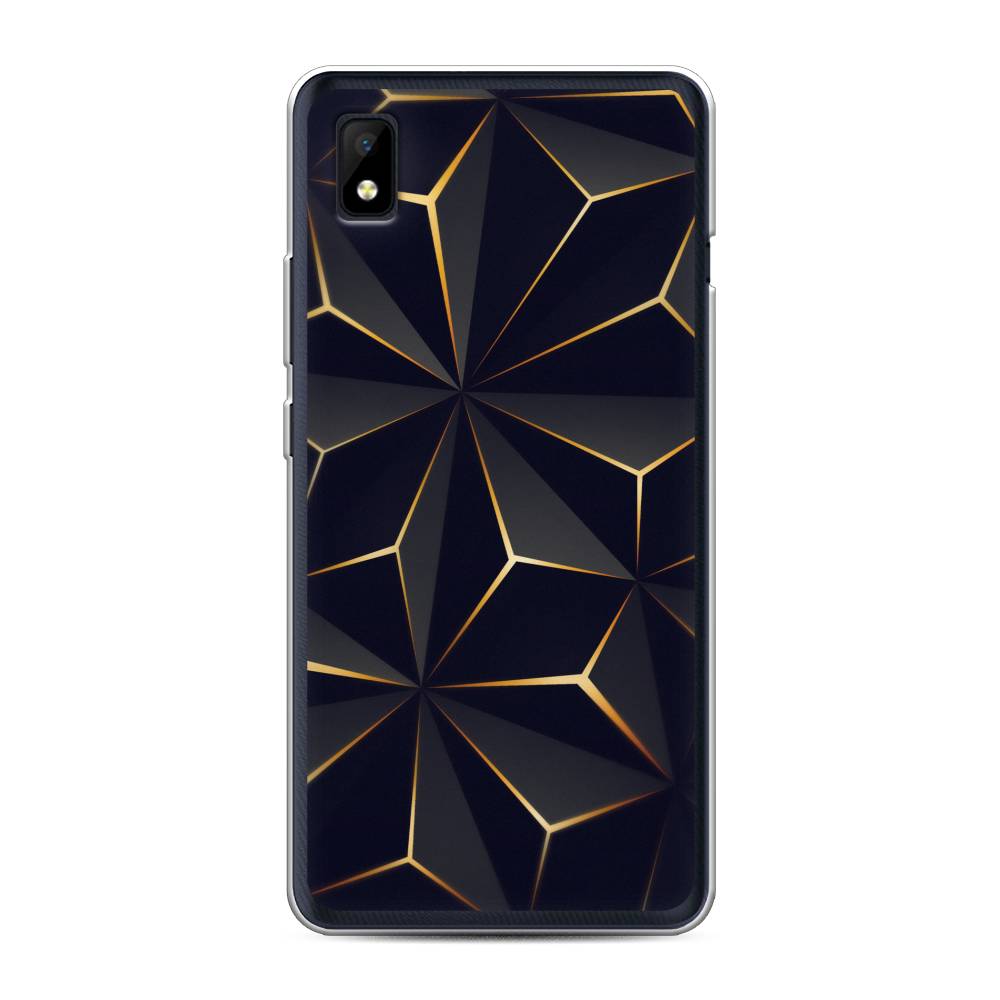 

Чехол на ZTE Blade L210 "Черные полигоны", Золотистый;черный, 134150-3