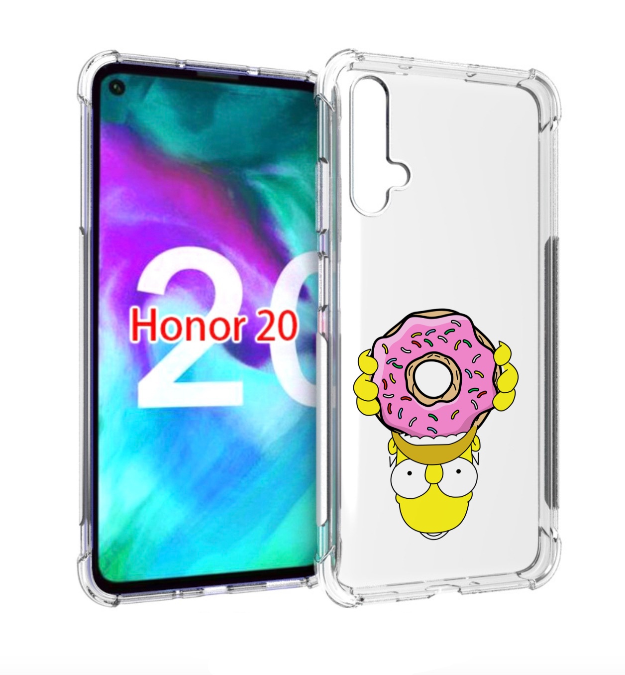 

Чехол бампер MyPads большой-пончик для Honor 20, Прозрачный, Tocco