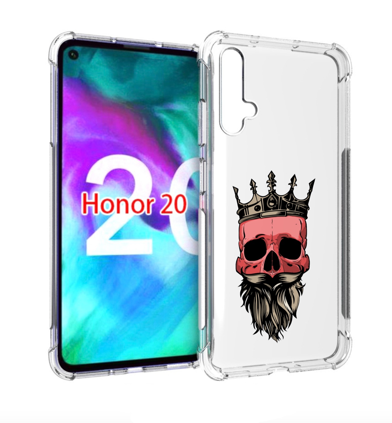 Чехол бампер MyPads бородатый красный череп мужской для Huawei H