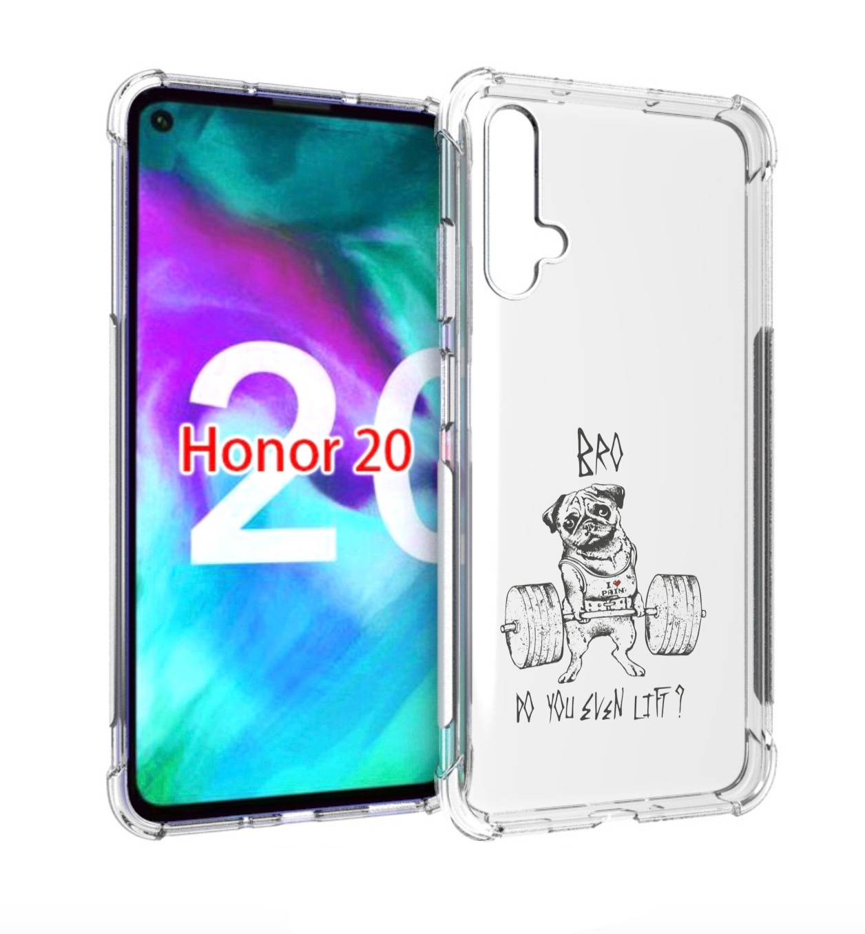 

Чехол бампер MyPads брат ты подкачался мужской для Honor, Прозрачный, Tocco